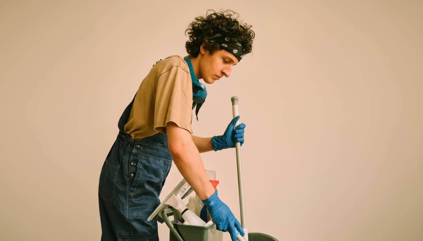 Cleaner working a shift via Staffyou