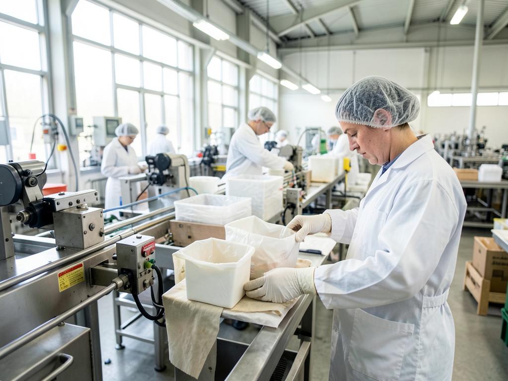 Production worker on the line during a shift via Staffyou