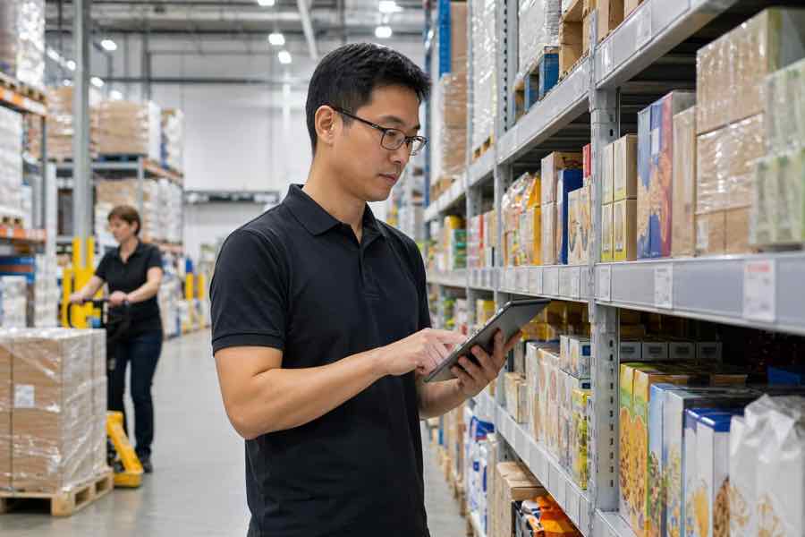 Staffer in een supermarkt