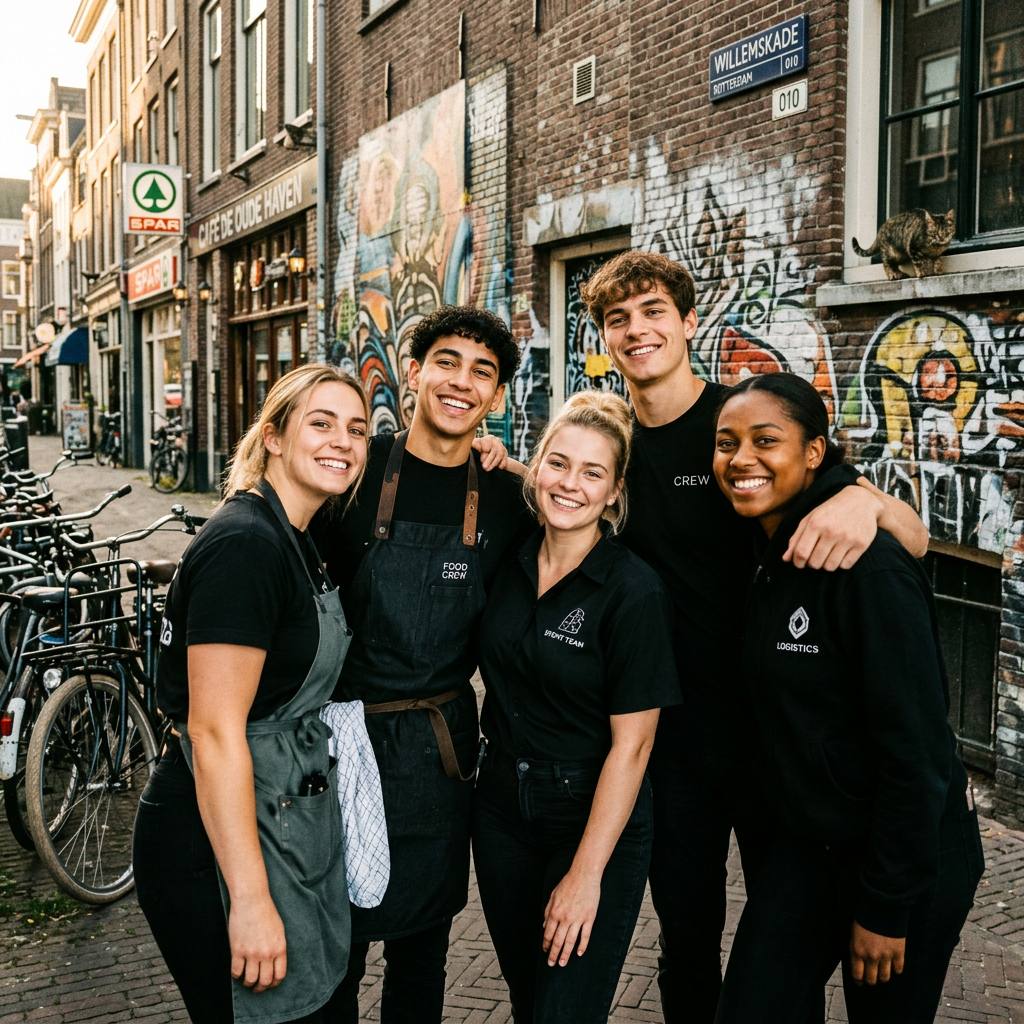 Staffers van Staffyou samen in de stad